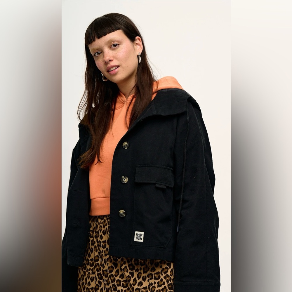 Lucy & Yak NWT Jax Jacket: ORGANIC COTTON - Black - Black / L (UK 16-18)
